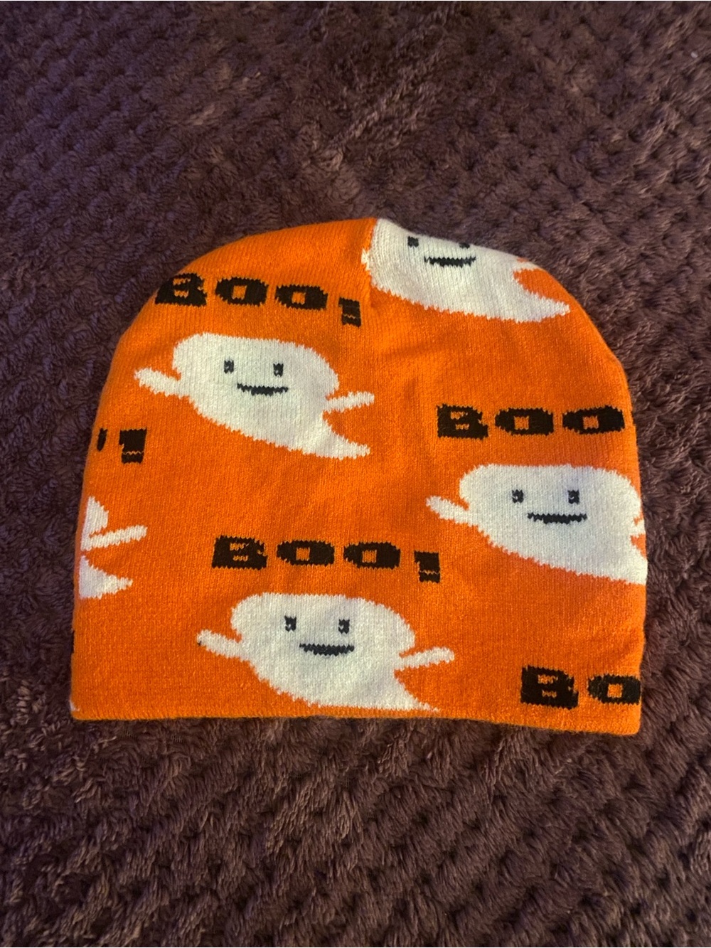 NWOT! 🎃Orange Halloween Ghost Knit Beanie 🎃